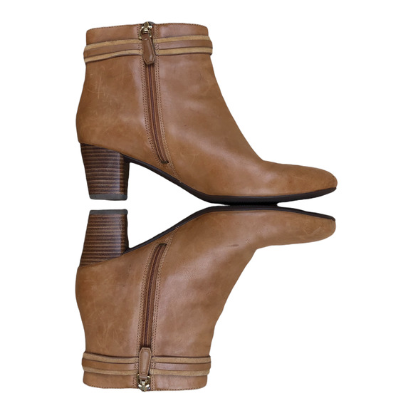 ECCO Leather Ankle Boots Brown Booties with Buckle Detailing Womens size 8 - Picture 4 of 13